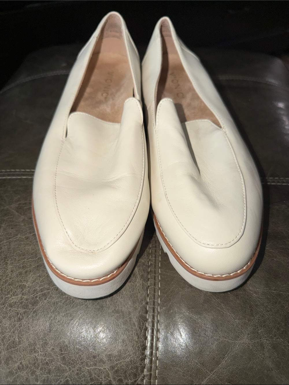 Vionic Cream Leather Slip-On Loafers